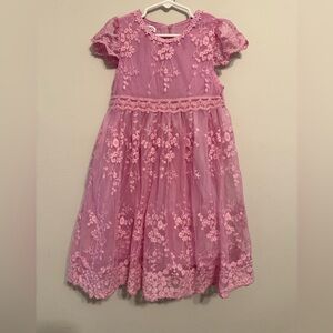 Kids Pink Lace Dress